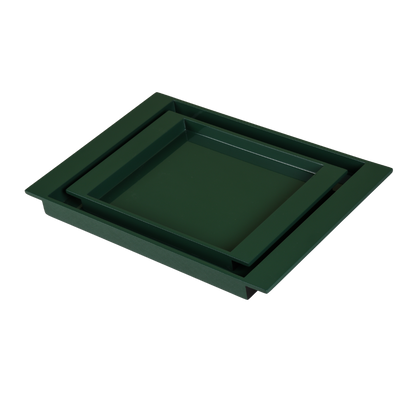 Rectangle Dark Green Tray (Set 2 Pcs)