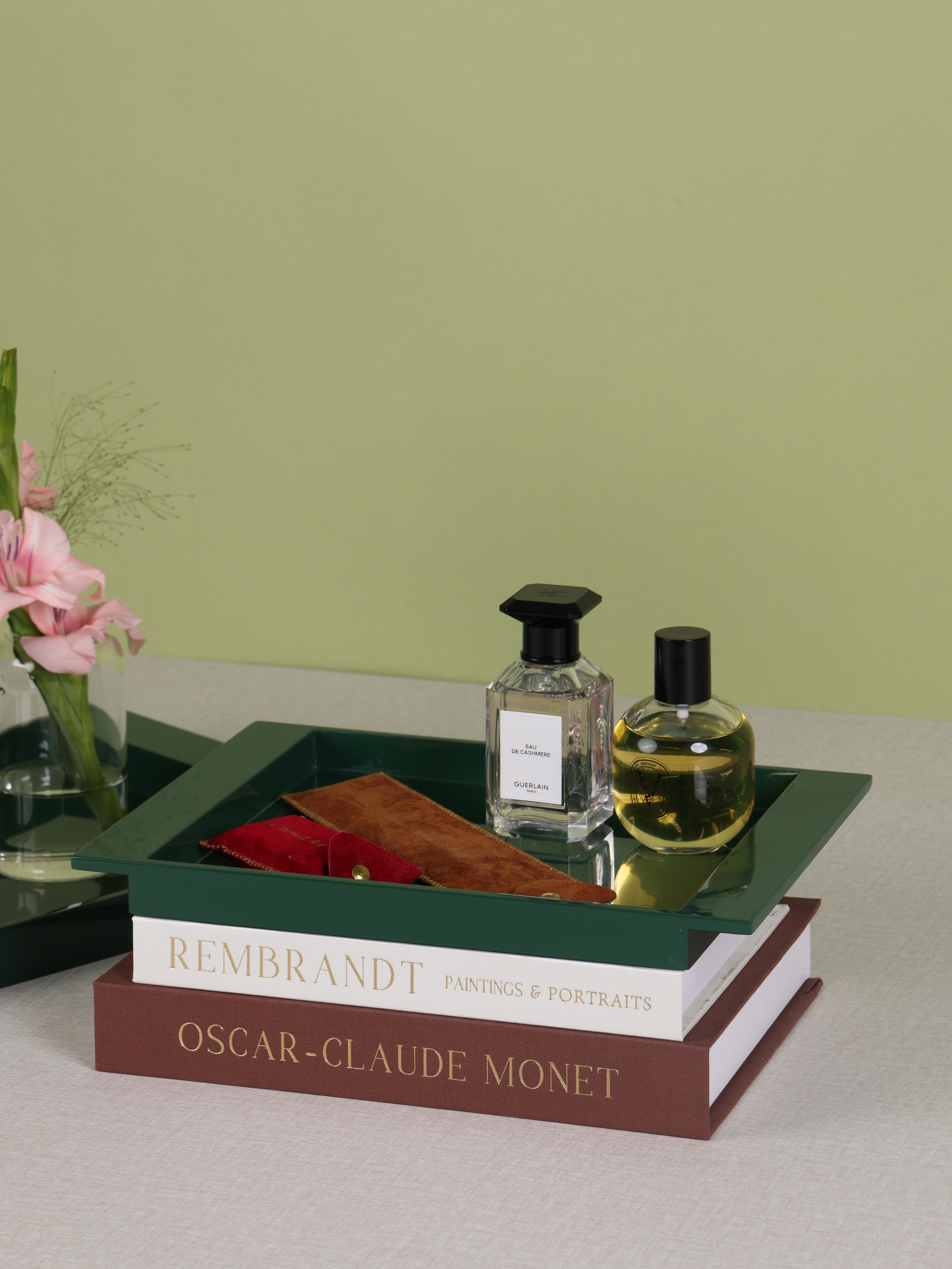 Rectangle Dark Green Tray (Set 2 Pcs)